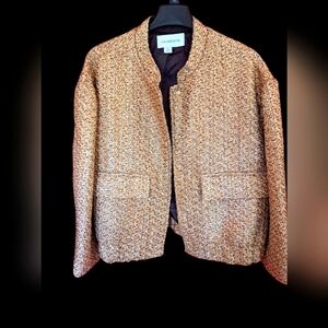 Liz Claiborne XL gold Tweed/sequin Holiday Party Jacket NWT msrp90
